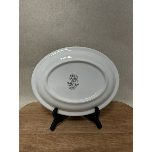Oval Plate Shenango China 8 Inch Orange Green Bands Resturant Ware - Picture 4 of 5